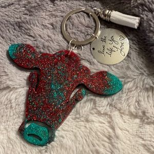 Customized cow keychain